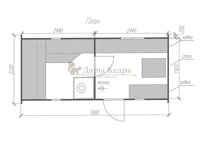 Баня-бочка овальная из кедра 5х2,2 метра