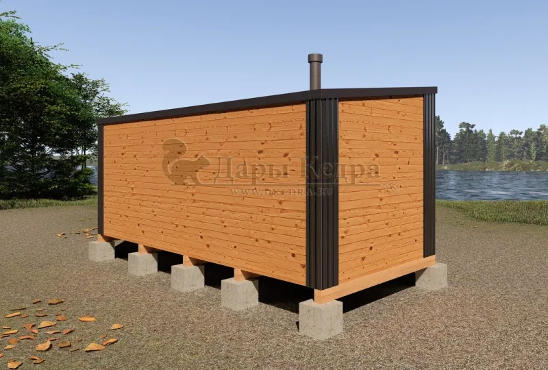 Каркасная баня «Лофт» из кедра 5х2,2 метра